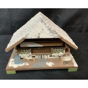 Vintage Bambi German Winter Chalet Music Box Jewelry West Germany - Edelweiss